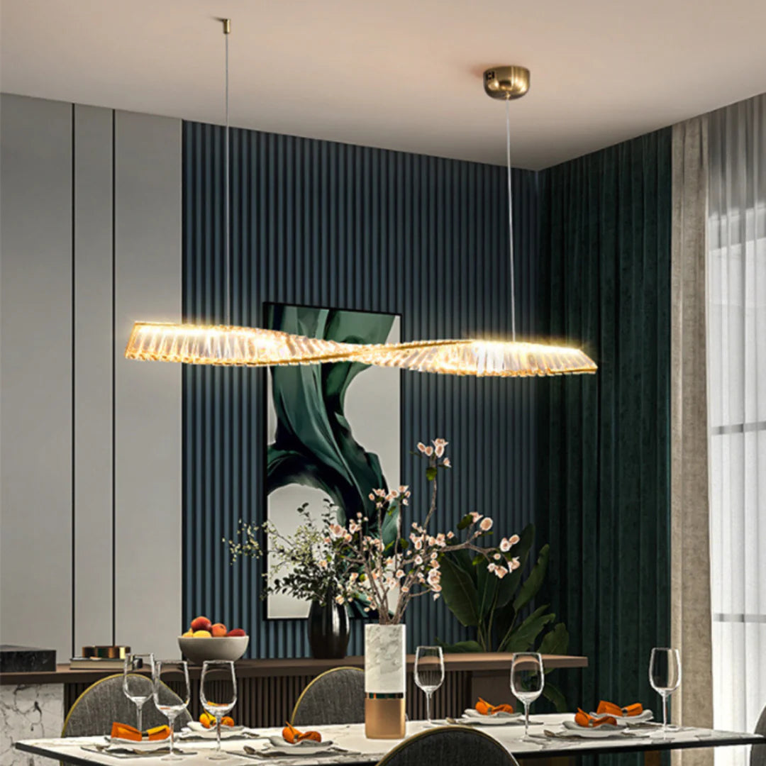 Linear Luxury Spiral Crystal Chandelier - Nuvé