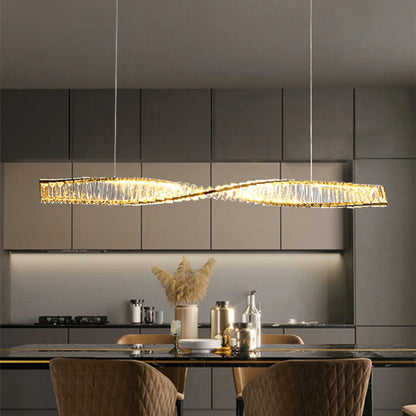 Linear Luxury Spiral Crystal Chandelier - Nuvé