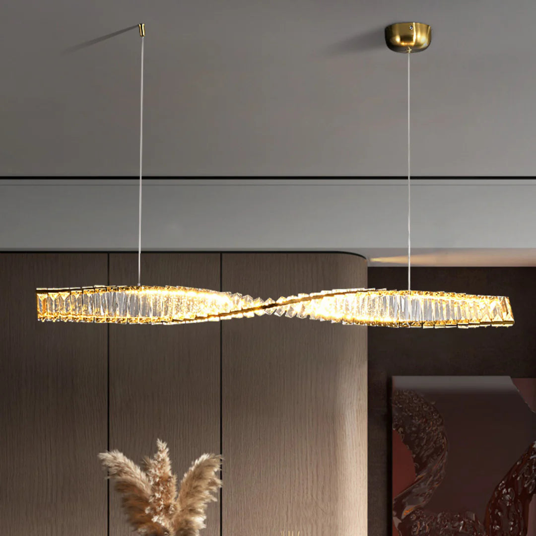 Linear Luxury Spiral Crystal Chandelier - Nuvé