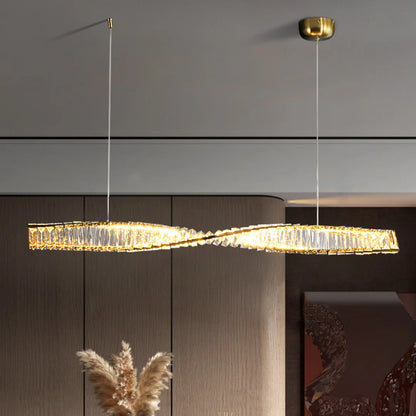 Linear Luxury Spiral Crystal Chandelier - Nuvé