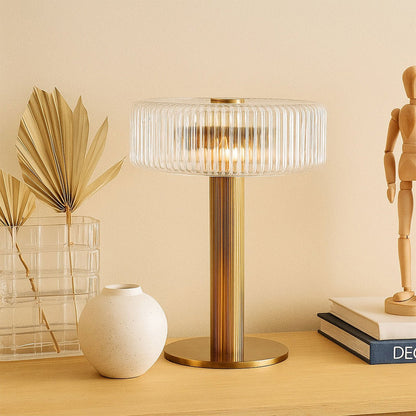 Opaque Striped Glass Shade Table Lamp - Nuvé
