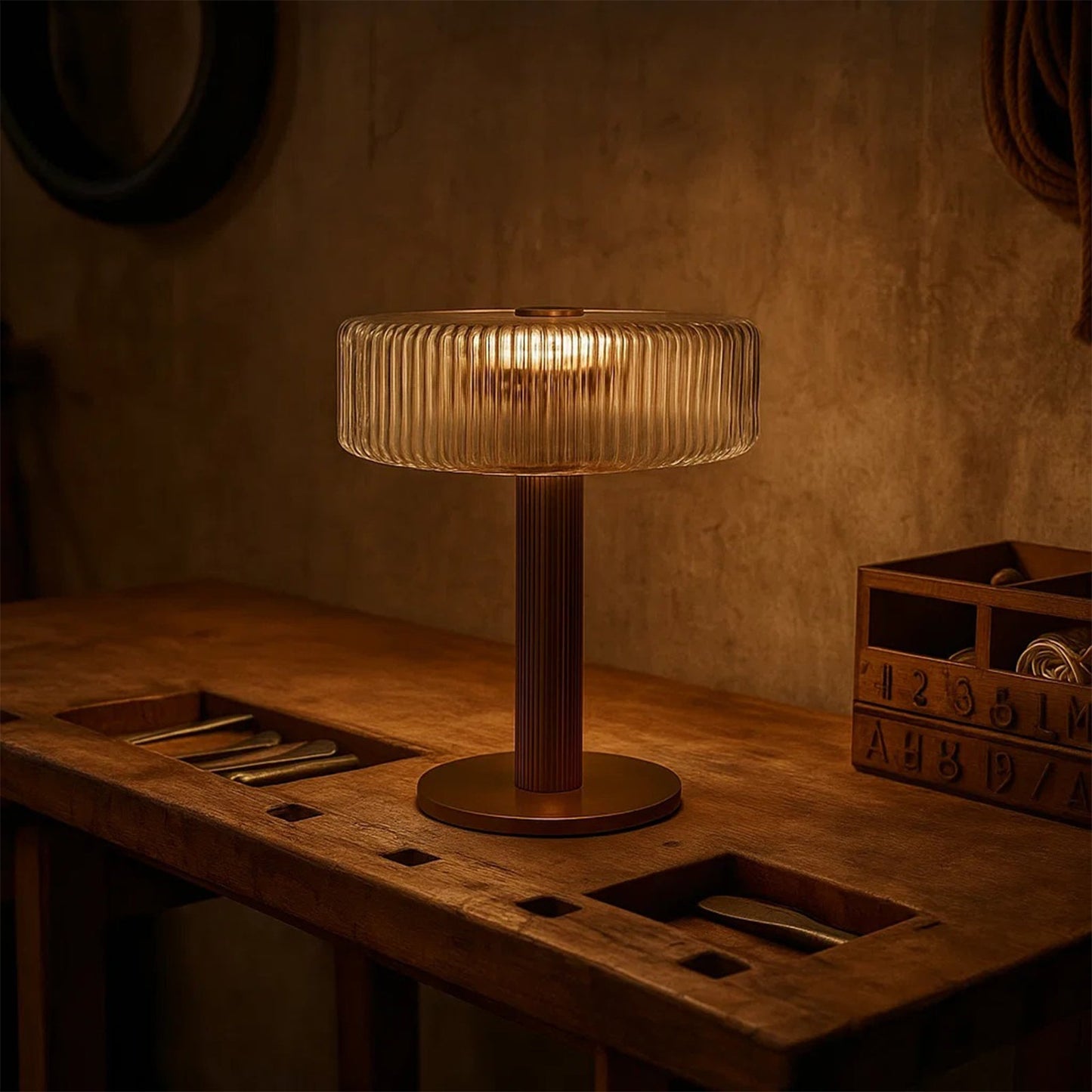 Opaque Striped Glass Shade Table Lamp - Nuvé
