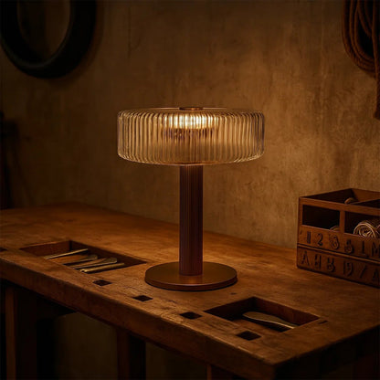 Opaque Striped Glass Shade Table Lamp - Nuvé