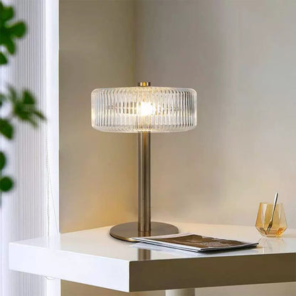 Opaque Striped Glass Shade Table Lamp - Nuvé
