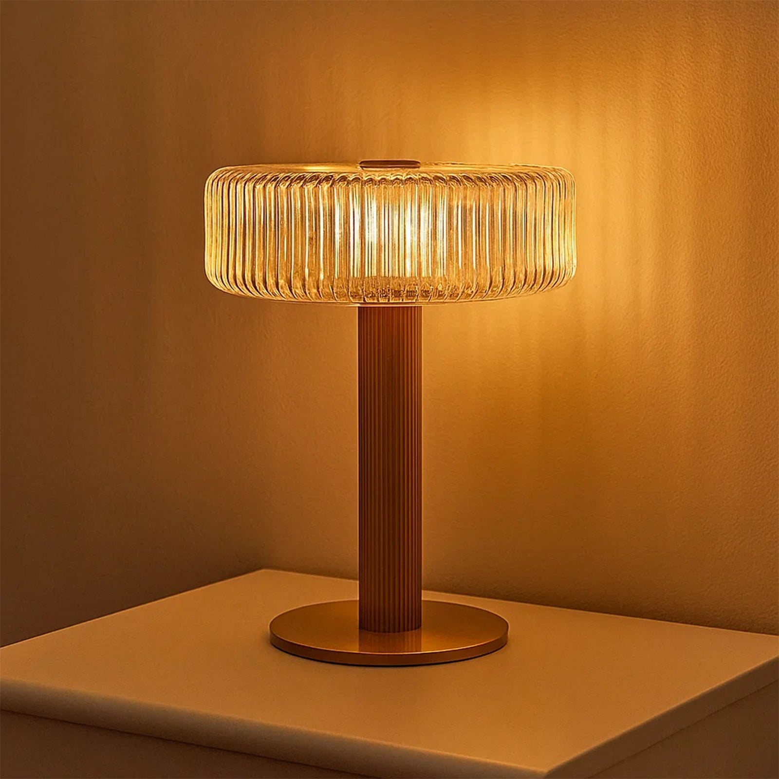 Opaque Striped Glass Shade Table Lamp - Nuvé
