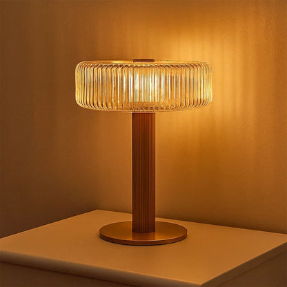Opaque Striped Glass Shade Table Lamp - Nuvé