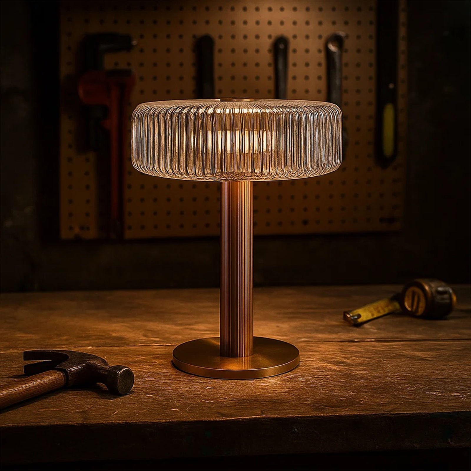 Opaque Striped Glass Shade Table Lamp - Nuvé