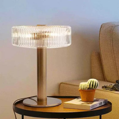 Opaque Striped Glass Shade Table Lamp - Nuvé