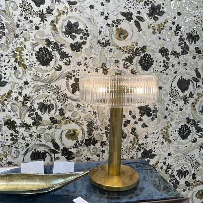 Opaque Striped Glass Shade Table Lamp - Nuvé