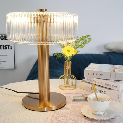 Opaque Striped Glass Shade Table Lamp - Nuvé