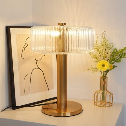 Opaque Striped Glass Shade Table Lamp - Nuvé
