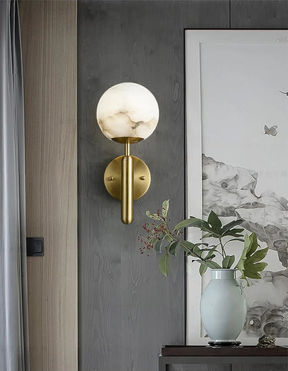Luxury Alabaster Orbis Wall Lamp - Nuvé