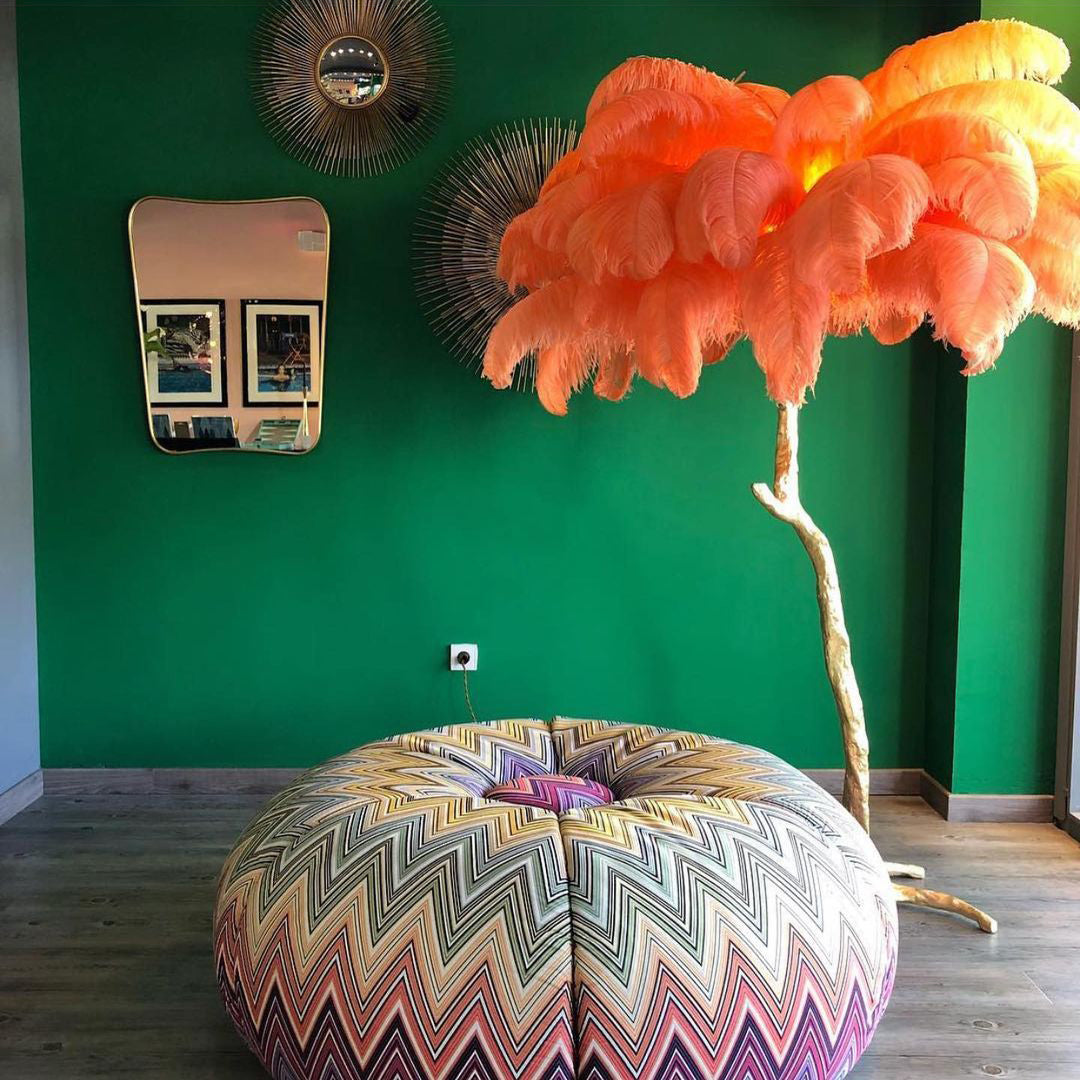 Ostrich Feather Floor Lamp - Nuvé