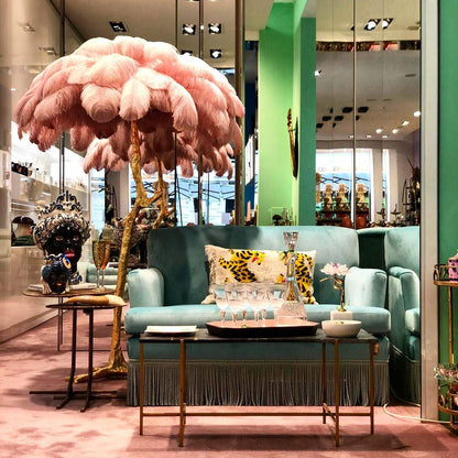 Ostrich Feather Floor Lamp - Nuvé