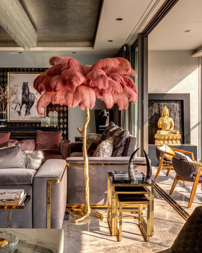 Ostrich Feather Floor Lamp - Nuvé