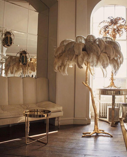 Ostrich Feather Floor Lamp - Nuvé