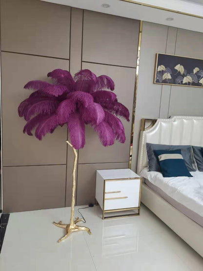 Ostrich Feather Floor Lamp - Nuvé