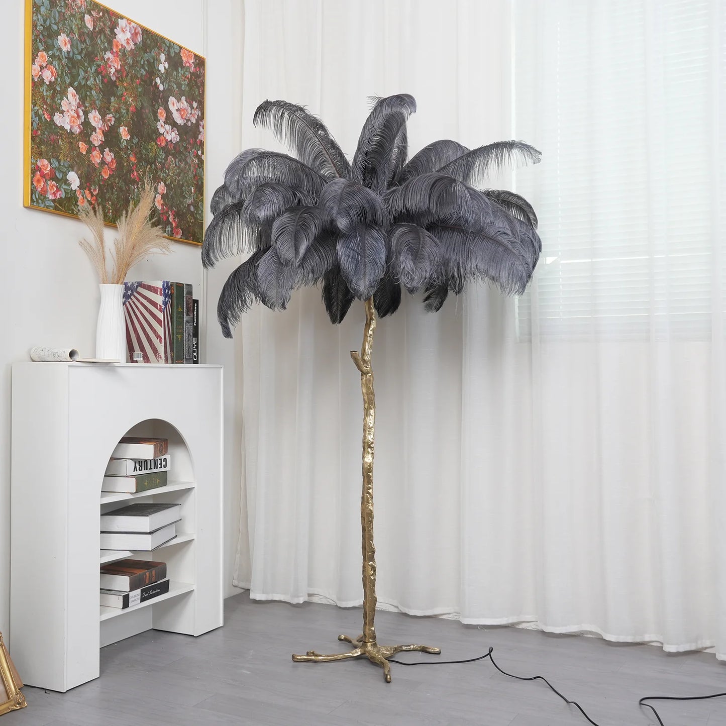 Ostrich Feather Floor Lamp - Nuvé
