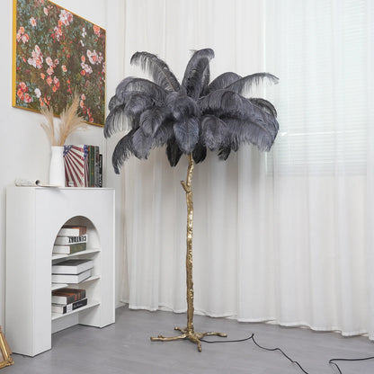 Ostrich Feather Floor Lamp - Nuvé
