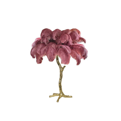 Ostrich Feather Table Lamp