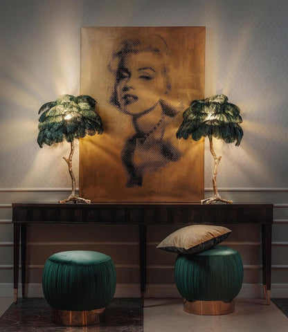 Ostrich Feather Table Lamp - Nuvé