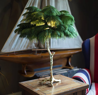 Ostrich Feather Table Lamp - Nuvé