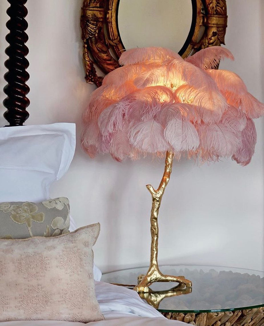 Ostrich Feather Table Lamp - Nuvé
