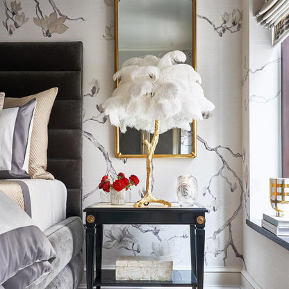 Ostrich Feather Table Lamp - Nuvé
