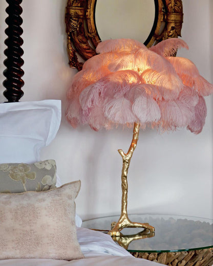 Ostrich Feather Table Lamp - Nuvé