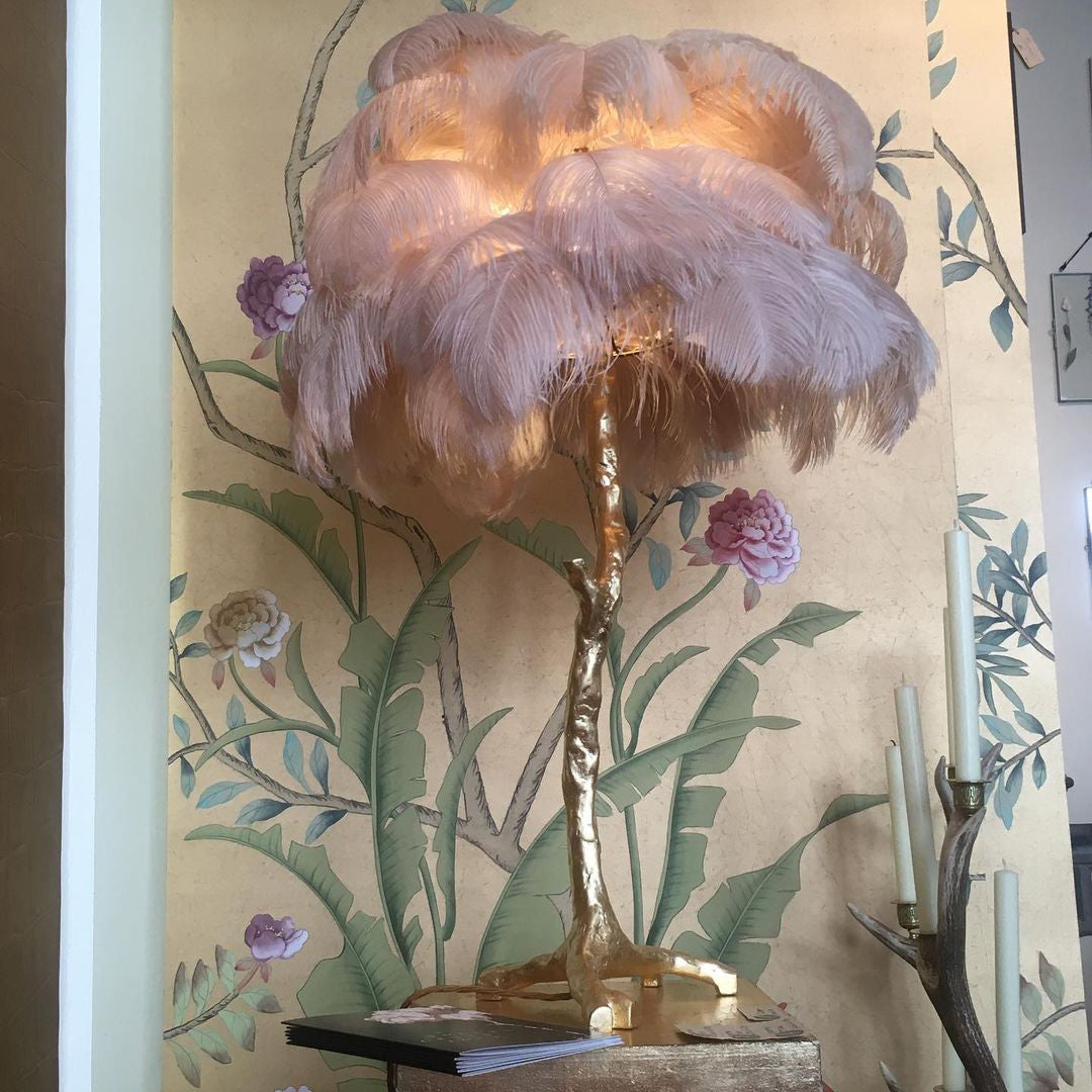 Ostrich Feather Table Lamp - Nuvé