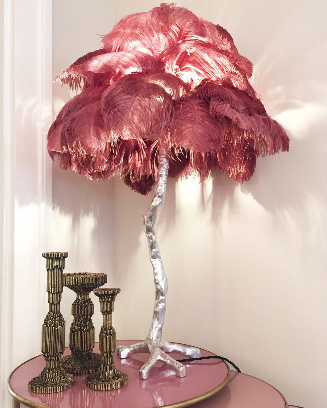 Ostrich Feather Table Lamp - Nuvé