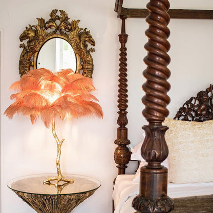 Ostrich Feather Table Lamp - Nuvé