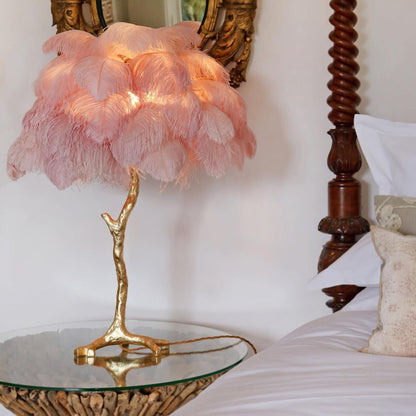 Ostrich Feather Table Lamp - Nuvé