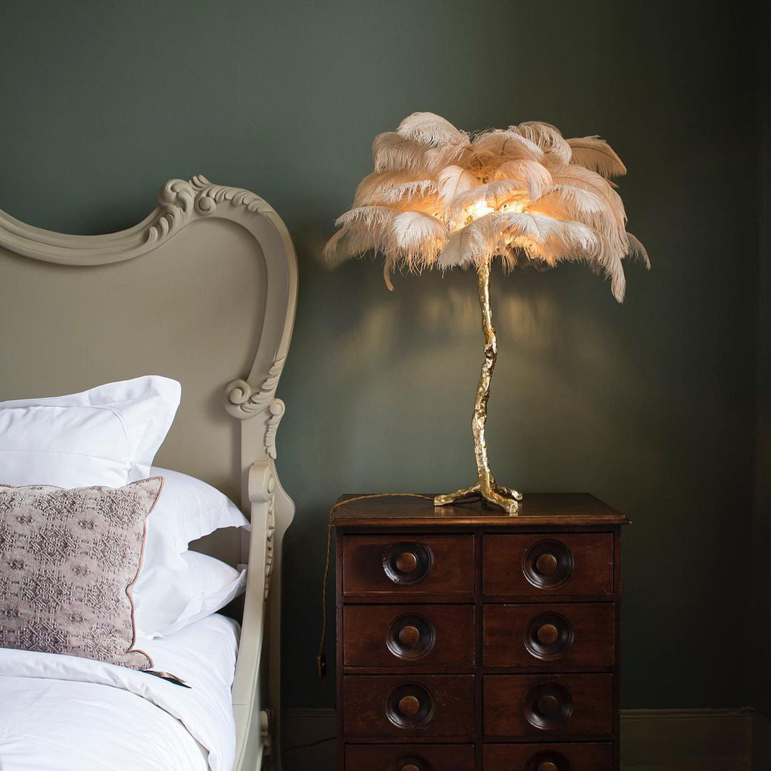Ostrich Feather Table Lamp - Nuvé