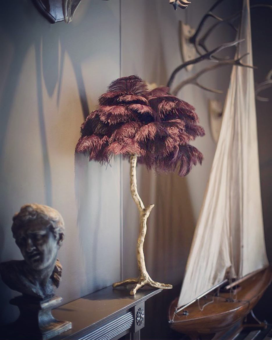 Ostrich Feather Table Lamp - Nuvé