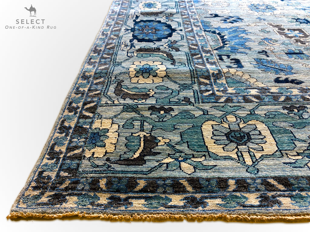 Afghan Serapi (7'10"x10'01") blues - Nuvé
