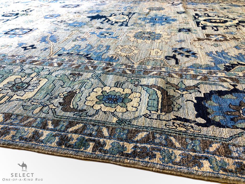 Afghan Serapi (7'10"x10'01") blues - Nuvé