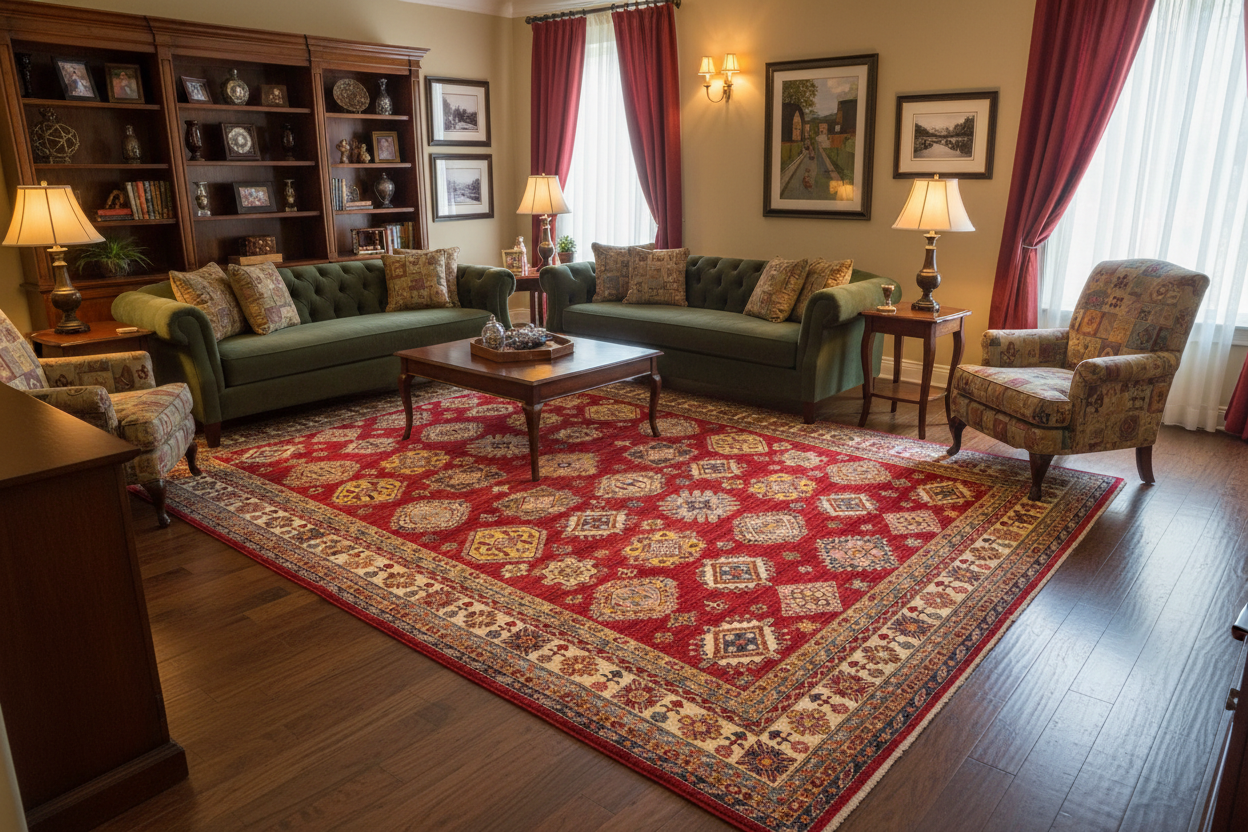 Super Kazak (10'09"x14'01") red/ivory