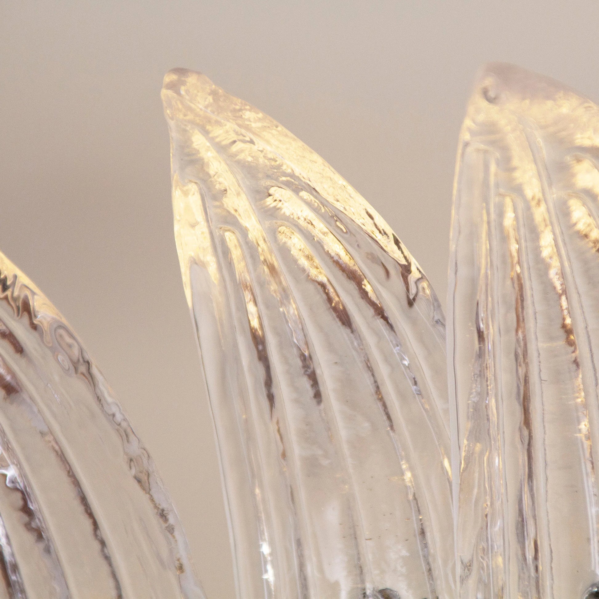 Palm Leaves Murano Transparent Glass Chandelier - Nuvé