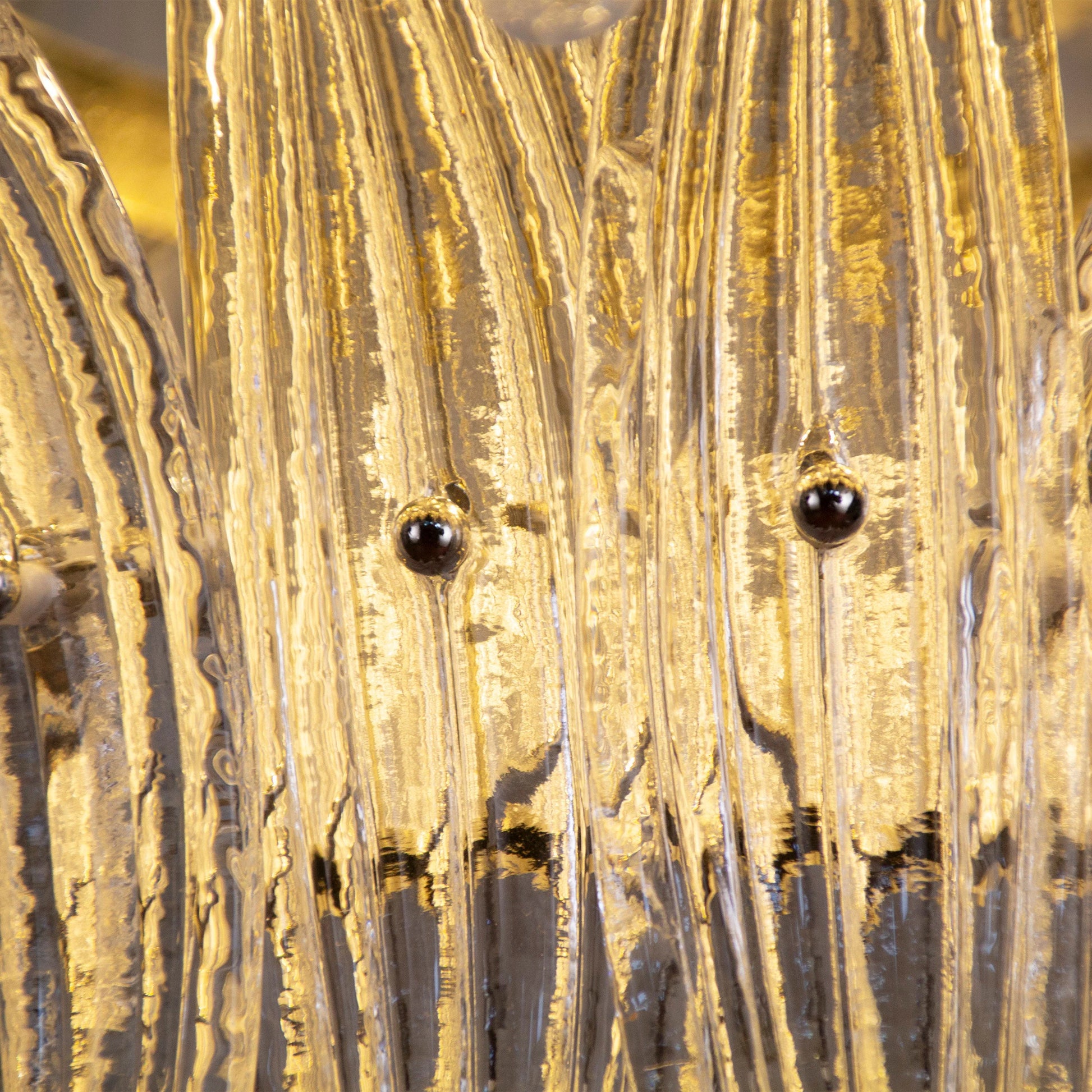 Palm Leaves Murano Transparent Glass Chandelier - Nuvé