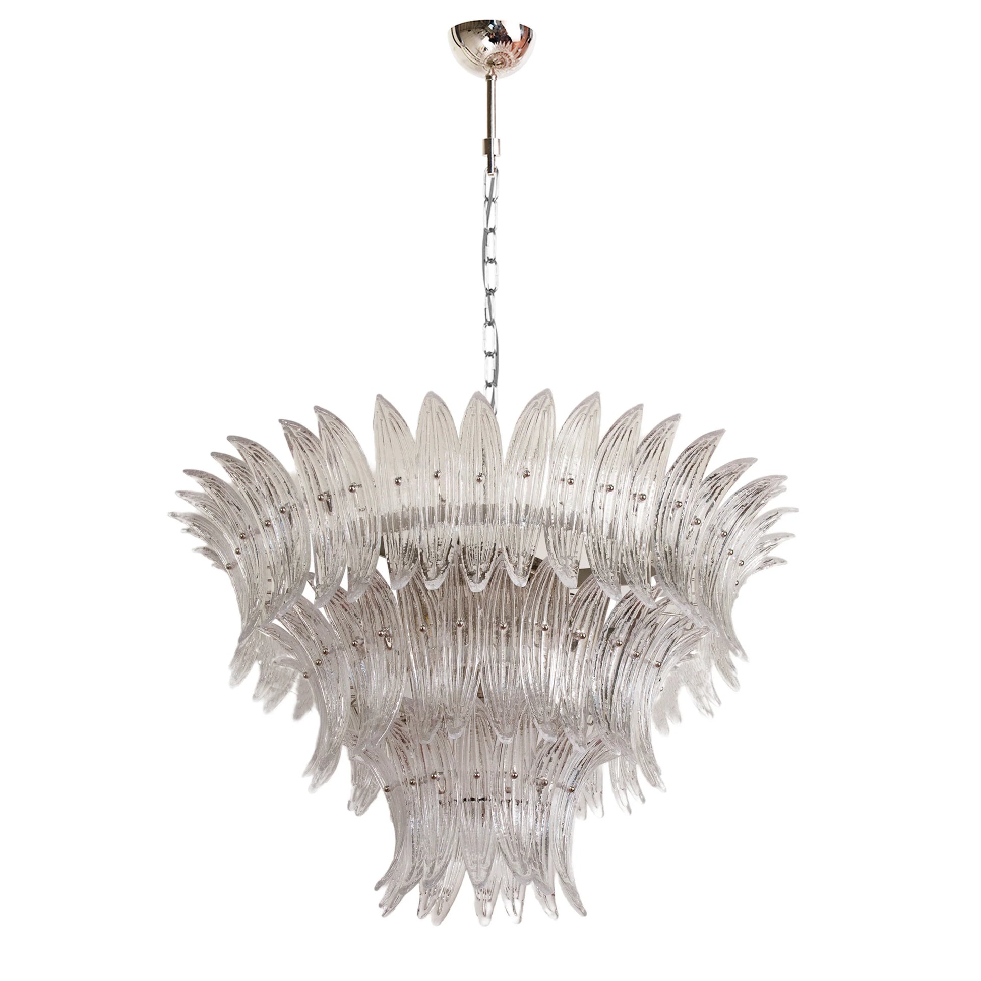 Palm Leaves Murano Transparent Glass Chandelier - Nuvé