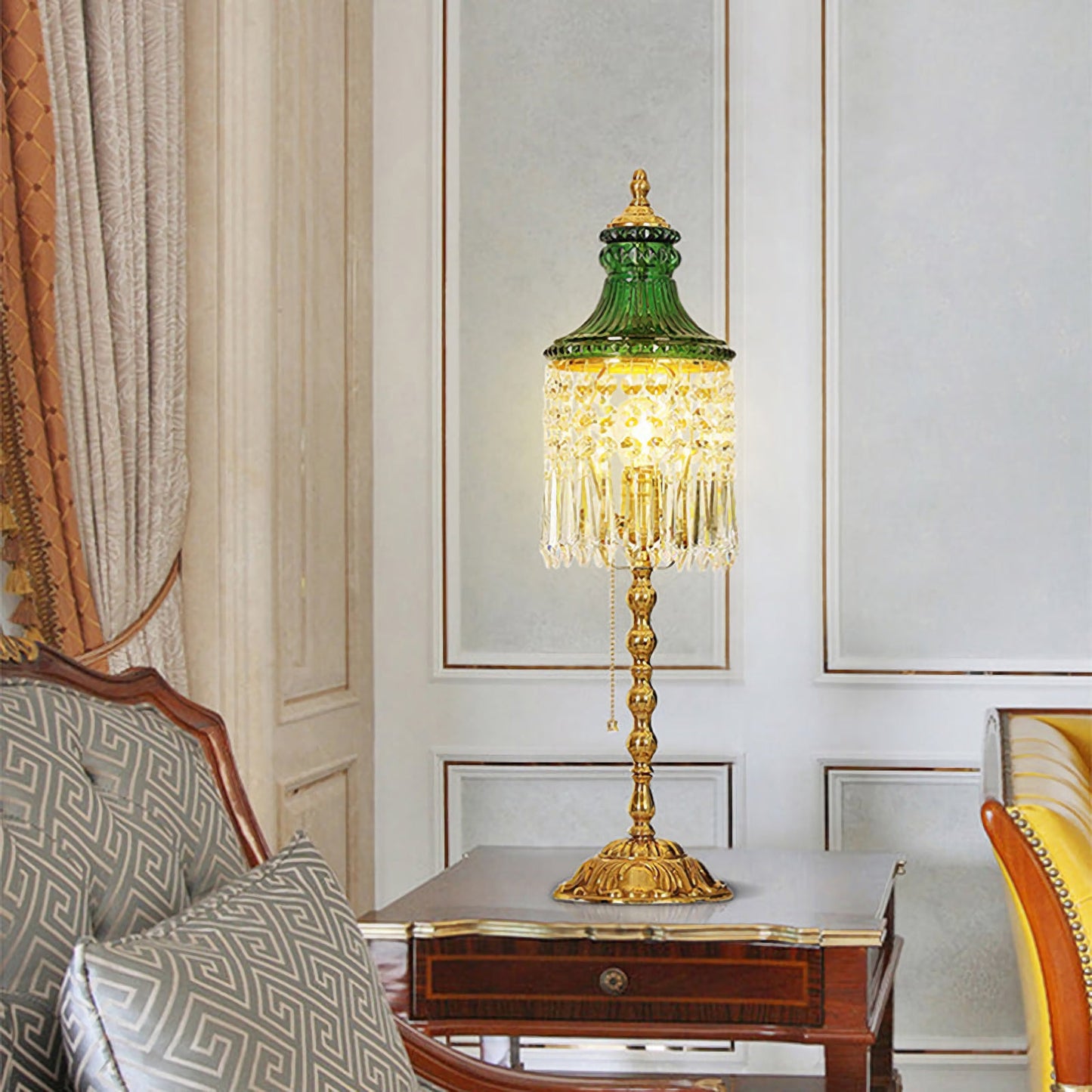 Peacock Green Crystal Table Lamp - Nuvé