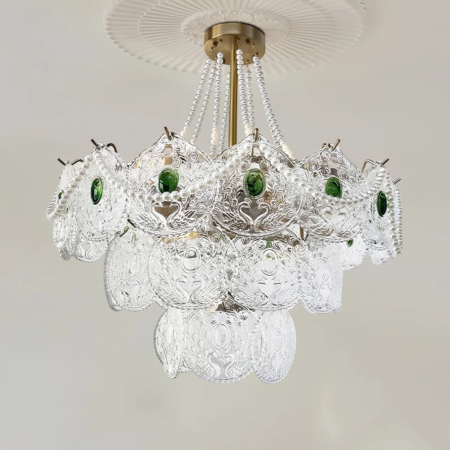 Emerald Art Glass Chandeliers