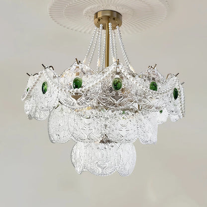 Emerald Art Glass Chandeliers