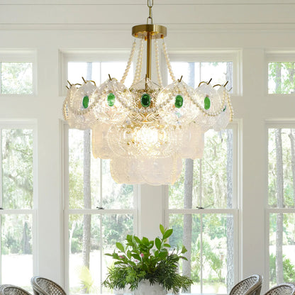 Emerald Art Glass Chandeliers