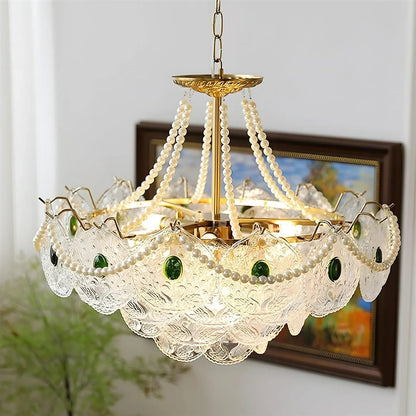 Emerald Art Glass Chandeliers