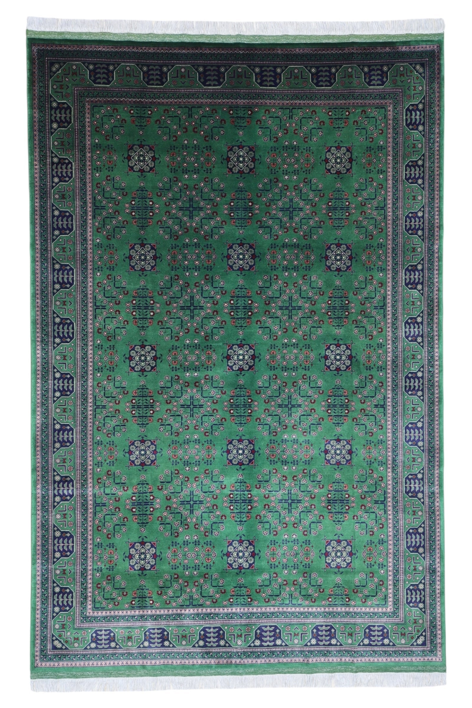 Hand-Knotted Afghani Bukharayi Wool Rug – 6’7″  x  9’9″ - Nuvé