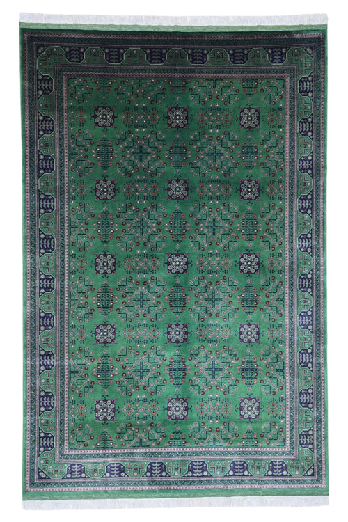 Hand-Knotted Afghani Bukharayi Wool Rug – 6’7″  x  9’9″ - Nuvé