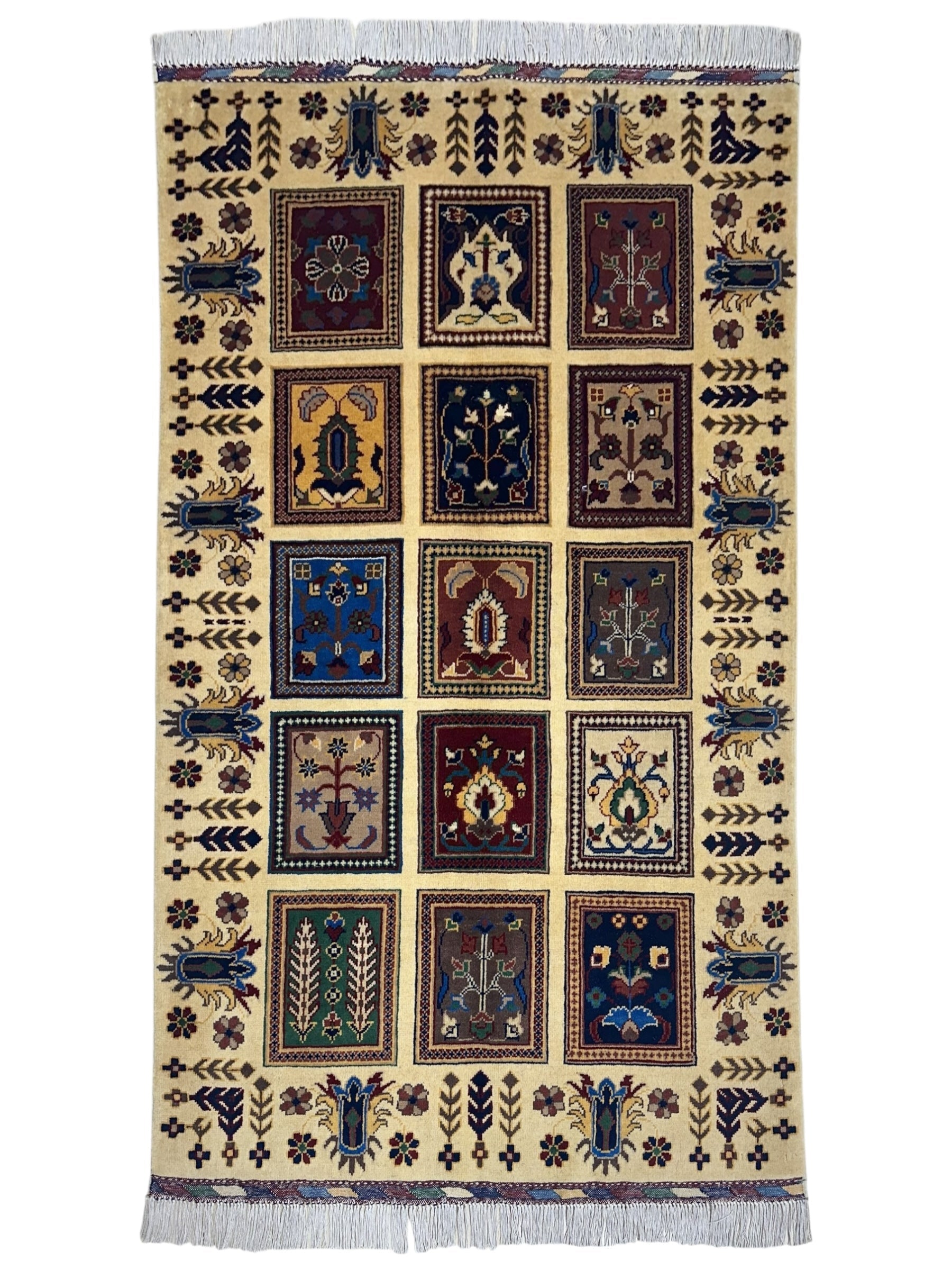 Hand-Knotted Afghani Bakhteiari Wool Rug – 3’5″  x  5’1″ - Nuvé