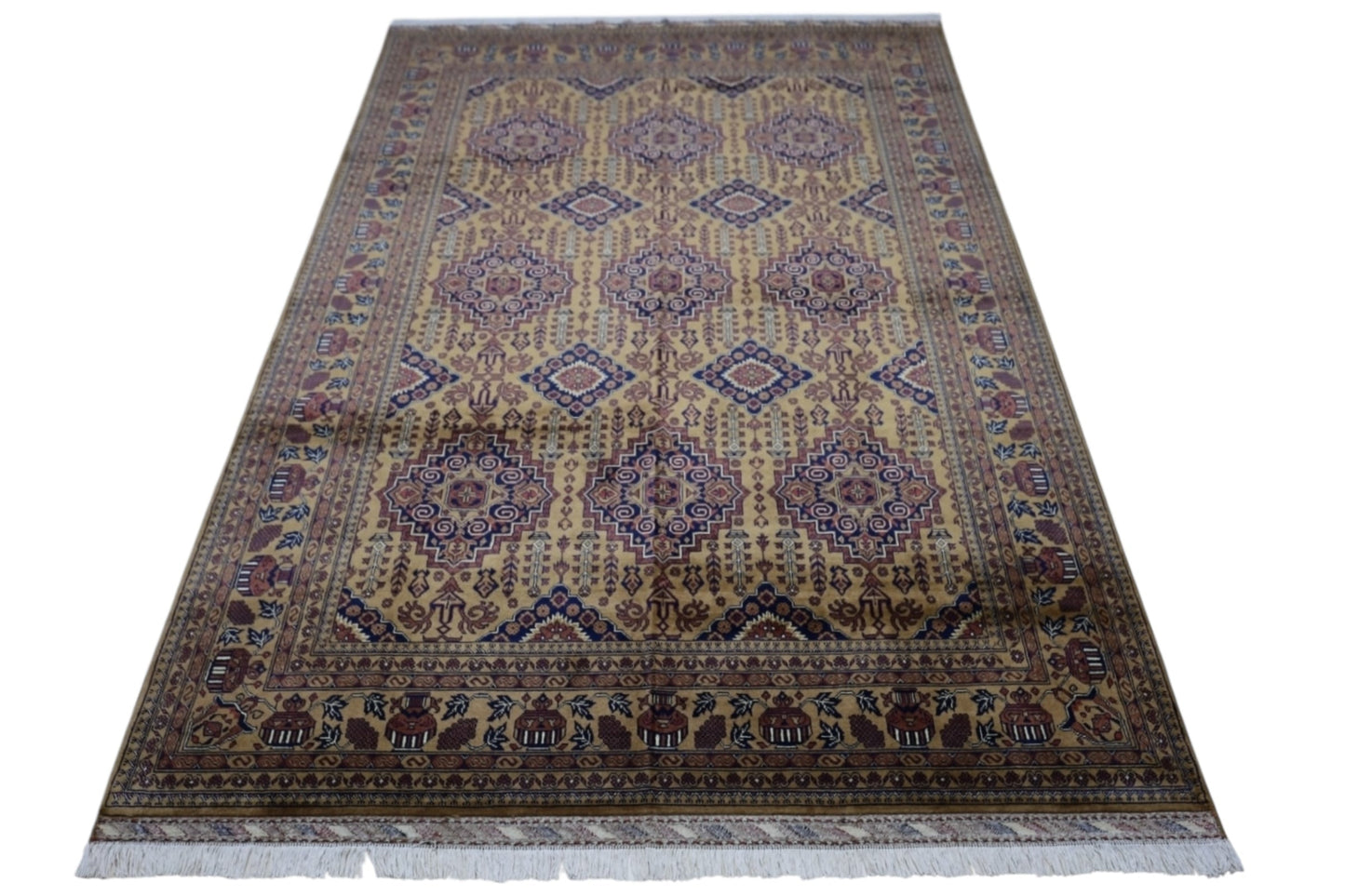 Hand-Knotted Afghani Zerkhaki Wool Rug – 6’7″  x  10’2″ - Nuvé